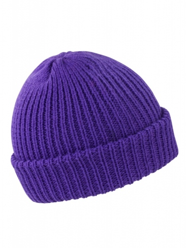 School wear double knit whistler hat, chunky soft knit, hem turn up option