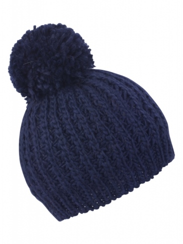 School wear chunky knit hat with huge self coloured pom pom, warm soft acrylic