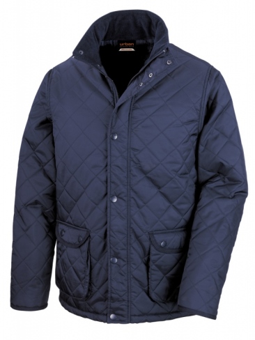 Diamond Quilted Padded Jacket, corduroy collar, patch pockets, taffeta polyester