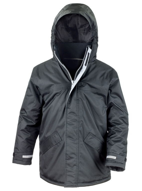 Eco school wear uniform waterproof padded coat parka jacket long fit, quick dry