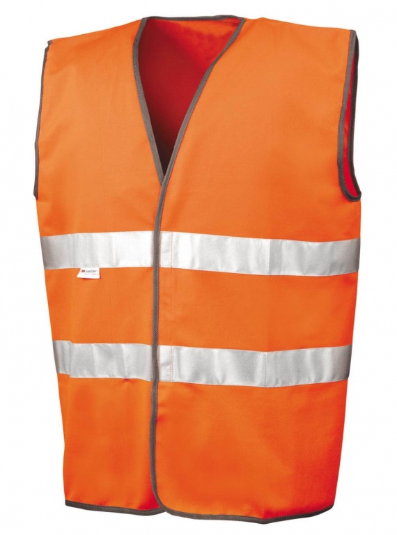 Motorist high visibility safety vest, hi viz bands, fluorescent yellow & orange