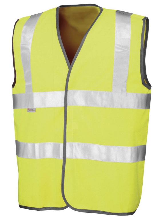 Riders hi viz vest with velcro fastening offering maximum visibility protection