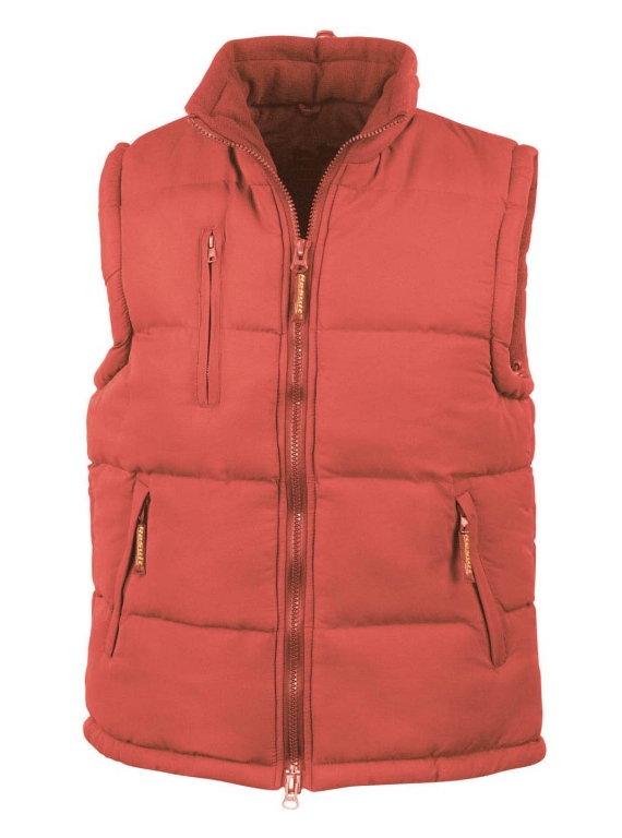 School wear uniform school padded bodywarmer, fleece lining, concealed hood