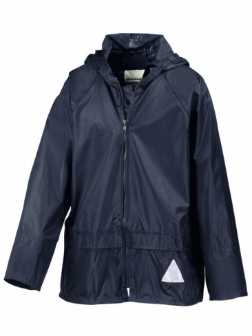 Eco school wear waterproofs include jacket and trouser with foldaway bag