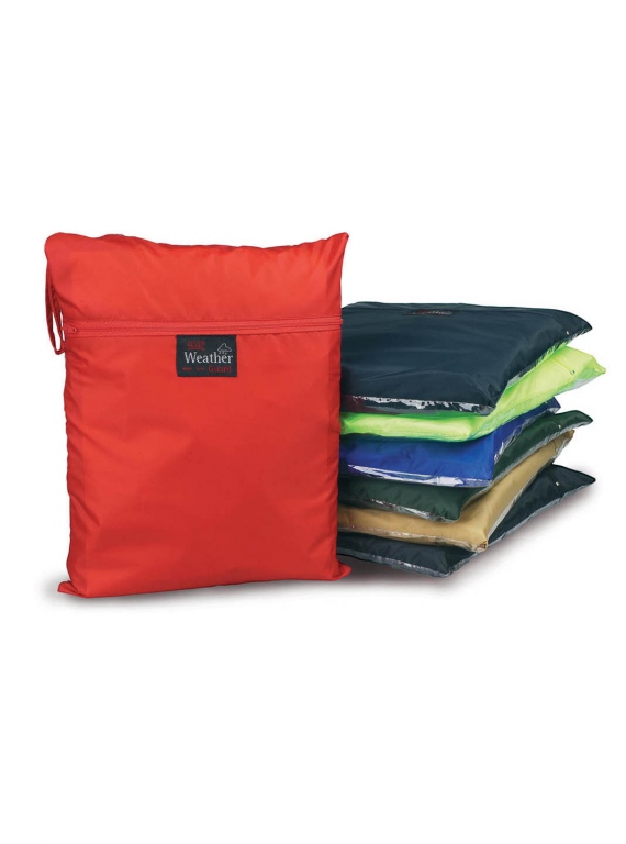 Eco school wear waterproofs include jacket and trouser with foldaway bag