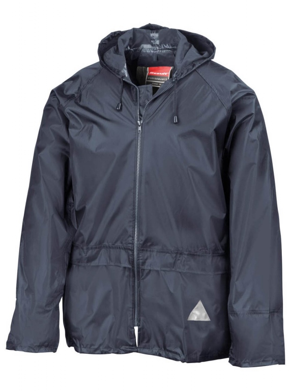 Eco school wear waterproofs include jacket and trouser with foldaway bag