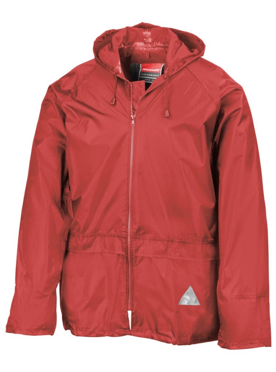 Eco school wear waterproofs include jacket and trouser with foldaway bag