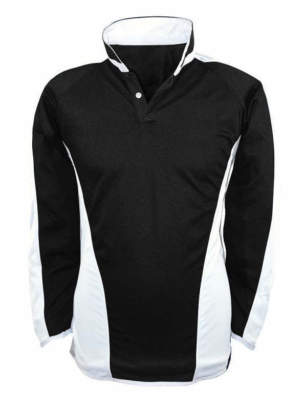 Reversible rugby shirt jersey with contrast colour polyester panels