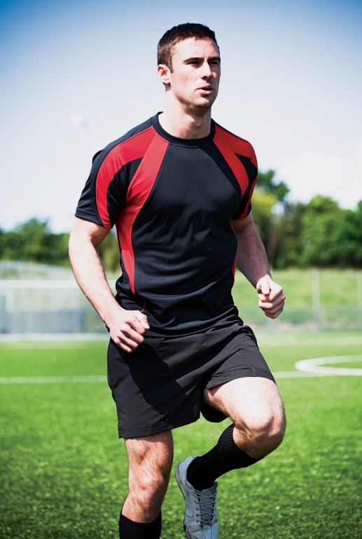 Sports team wear technical T-shirt short sleeved top, wickable and quick drying