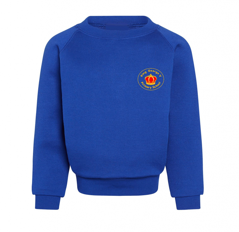 King George V Primary School Uniform Badged Sweatshirt Crew Neck