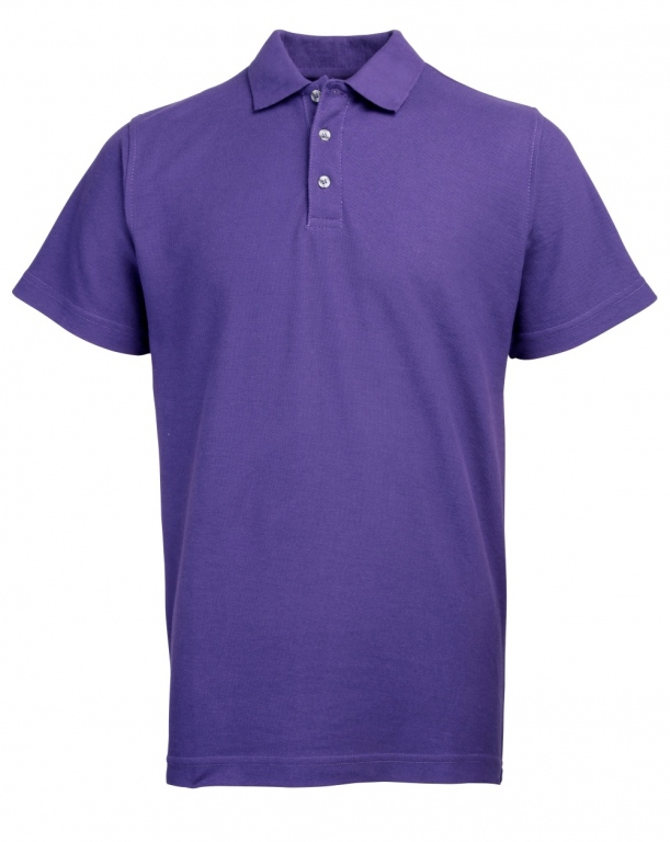 Work wear polycotton polo shirt, pique knit fabric, 3 horn button placket