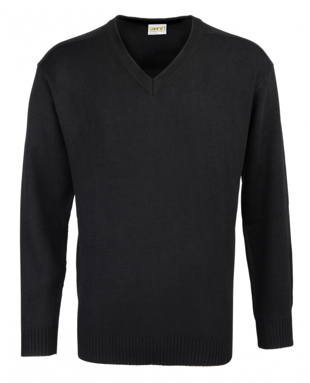 RTY workwear V neck sweater, acrylic fabric, ribbed cuffs welt and neck line