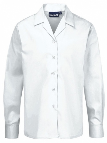 School blouse long sleeve revere collar