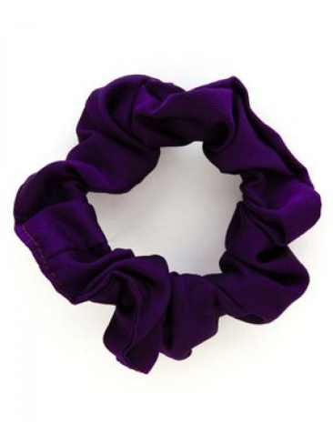 School or club plain purple scrunchie, 100% polyester