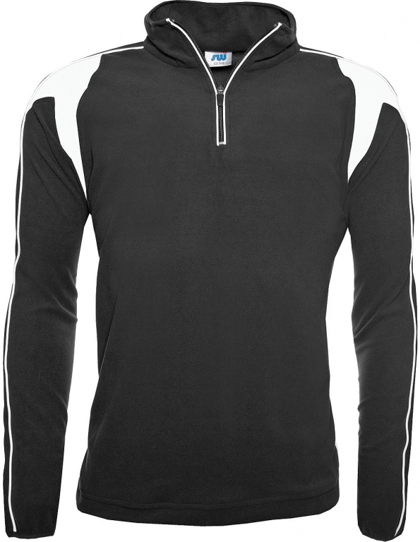Sports fleece top 1/4 zip contrast colours with white piping