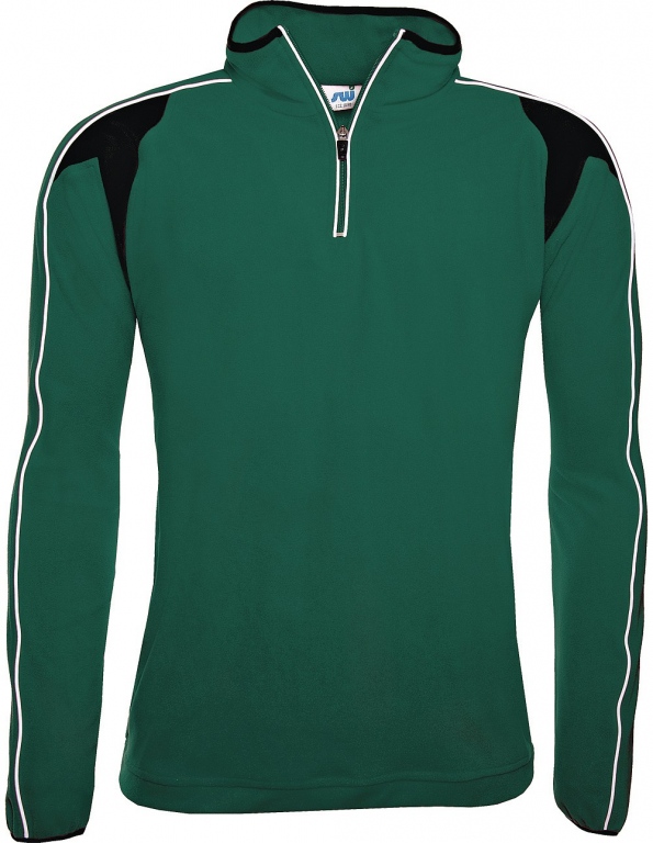 Sports fleece top 1/4 zip contrast colours with white piping