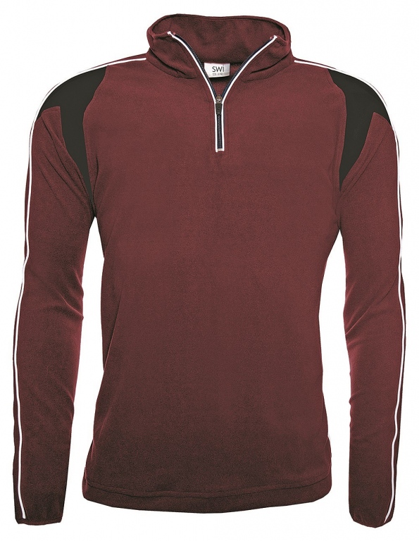 Sports fleece top 1/4 zip contrast colours with white piping