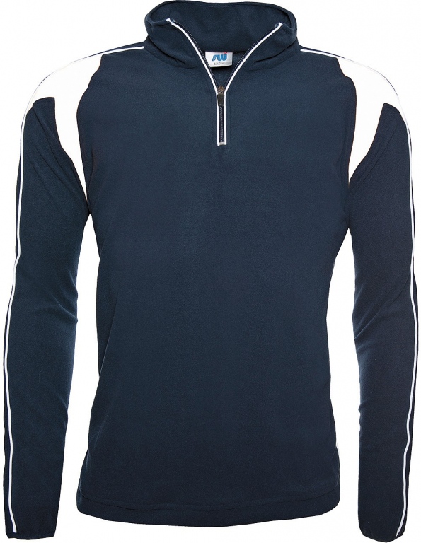 Sports fleece top 1/4 zip contrast colours with white piping