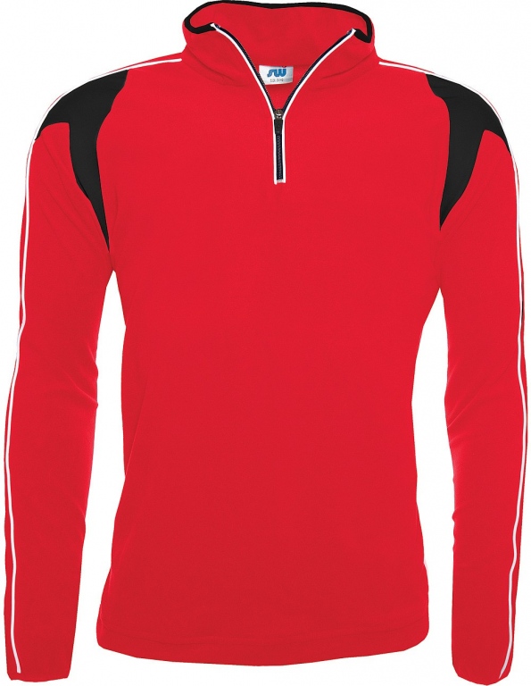 Sports fleece top 1/4 zip contrast colours with white piping