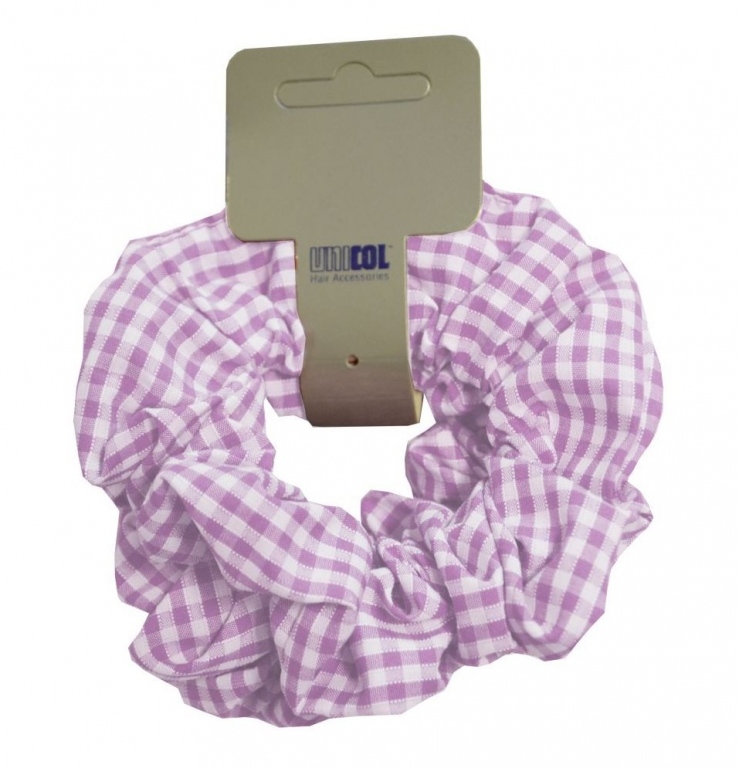 School Uniform Gingham Check Hair Scrunchie