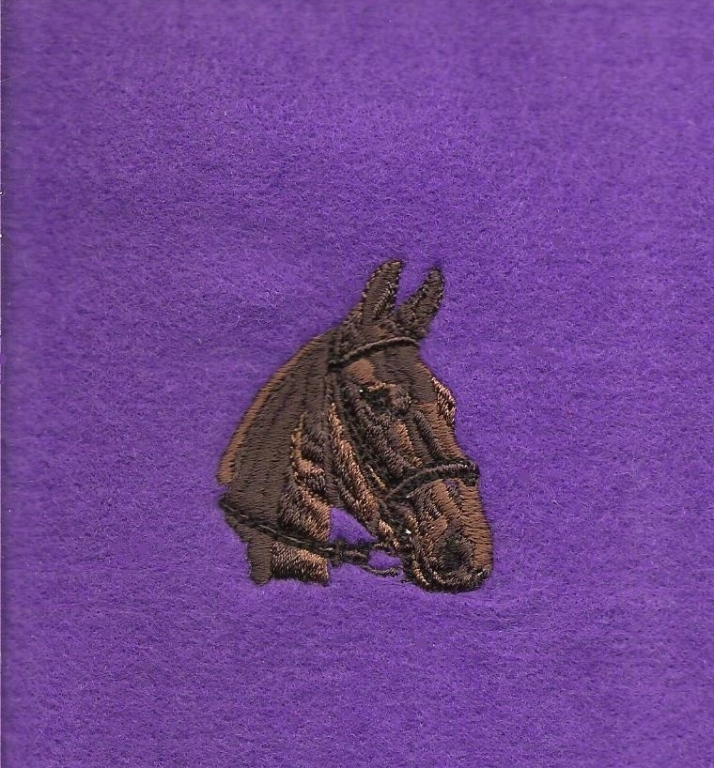 Equestrian stock embroidery design of horse suitable for front application