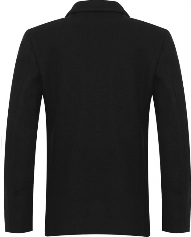 Boys school flannel blazer, 100% wool, 3 patch pockets, whole back, single breasted - Black