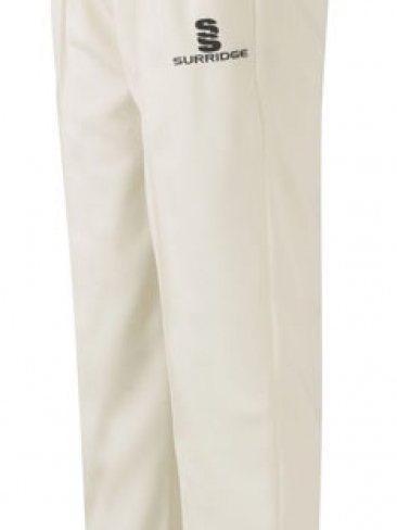 Surridge Pro Trousers for cricket, 100% twill polyester with stretch and Vapadri