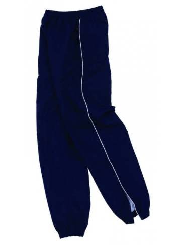 Cricket sports lined training trouser bottoms with piping, elasticated leg zips