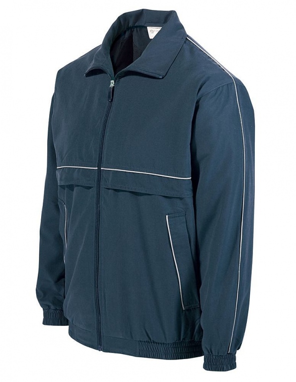 Sports tracksuit top jacket in soft peach microfibre with full zip opening