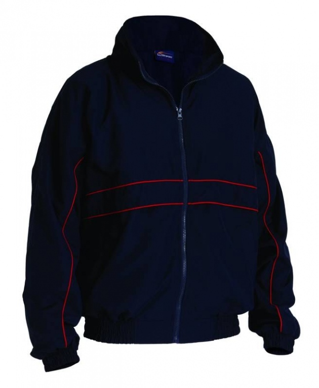Team club sports lined training jacket full zip with contrast piping