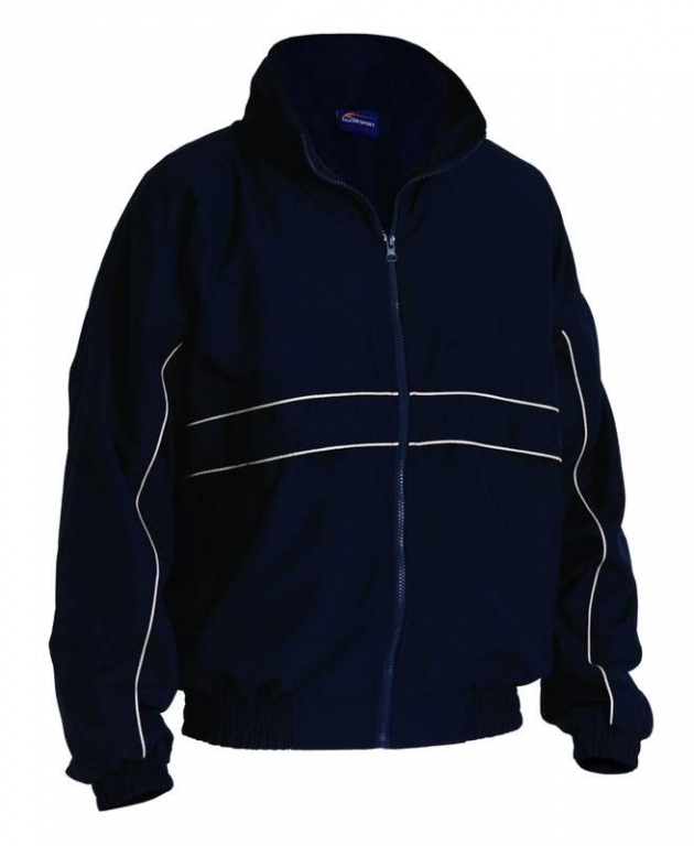 Team club sports lined training jacket full zip with contrast piping