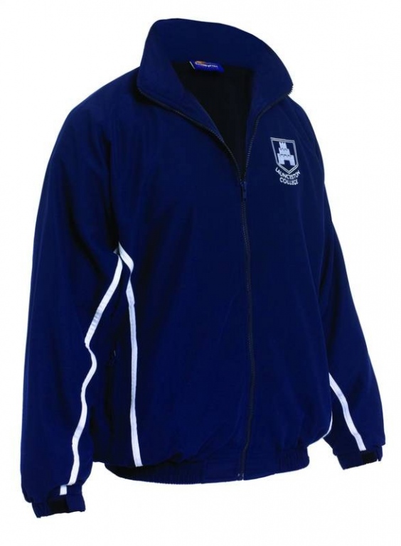 Team club sports lined training microfibre jacket full zip and contrast panel